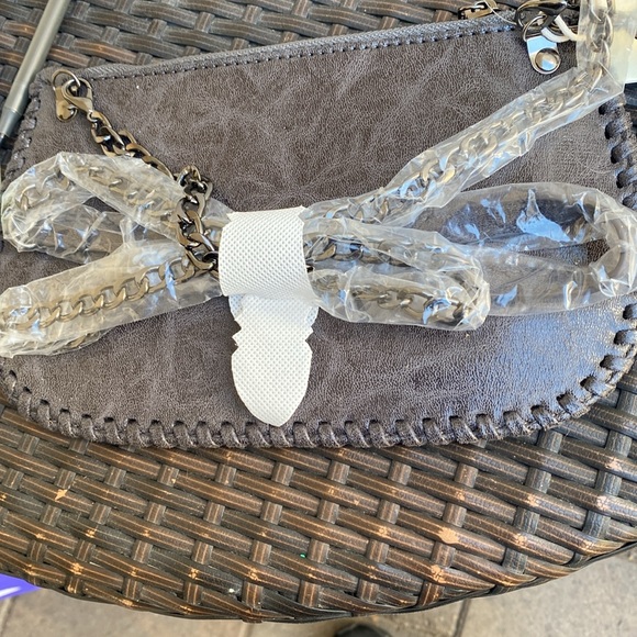 Madison west grey faux leather crossbody with wristlet option. NWT metallic trim - Picture 5 of 7